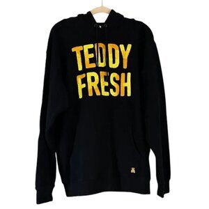 Teddy Fresh Black Hoodie with Yellow Chenille Logo